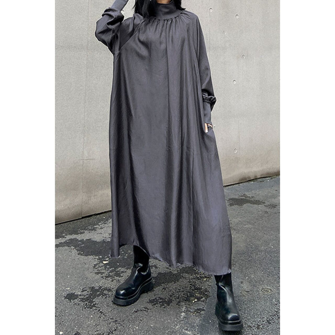 High Neck A-line Gathered Onepiece