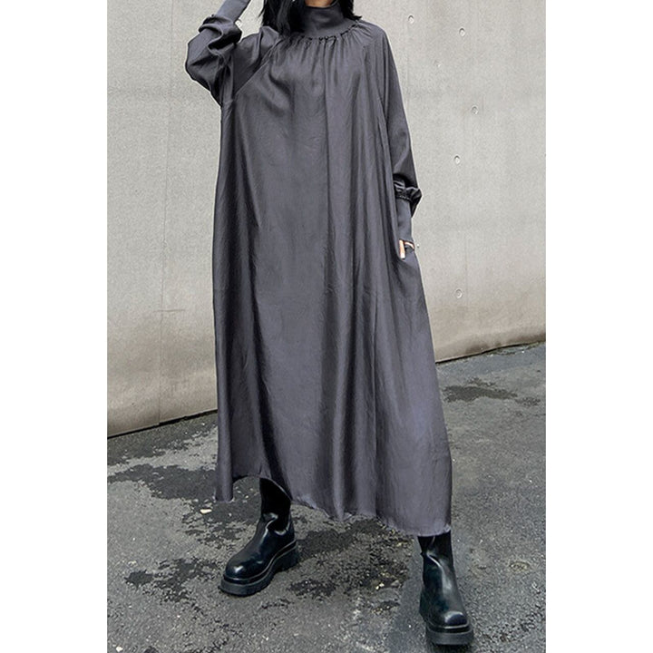 High Neck A-line Gathered Onepiece