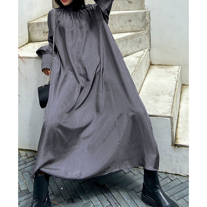 High Neck A-line Gathered Onepiece