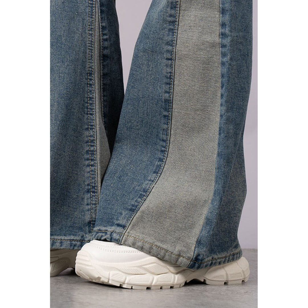 Bicolor Switching Denim Jeans