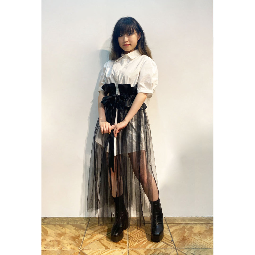 PU Leather Tulle Belt