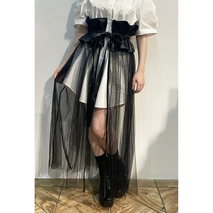 PU Leather Tulle Belt