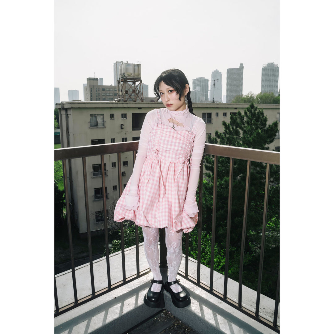 Shirring Tuck Balloon Mini Onepiece