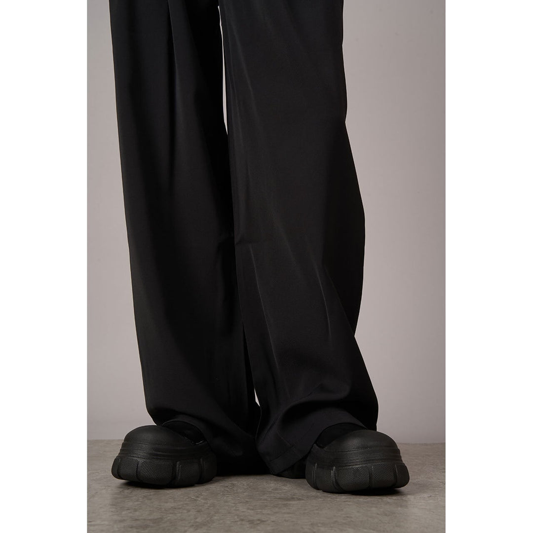 Diagonal Design Waist Straight Pants