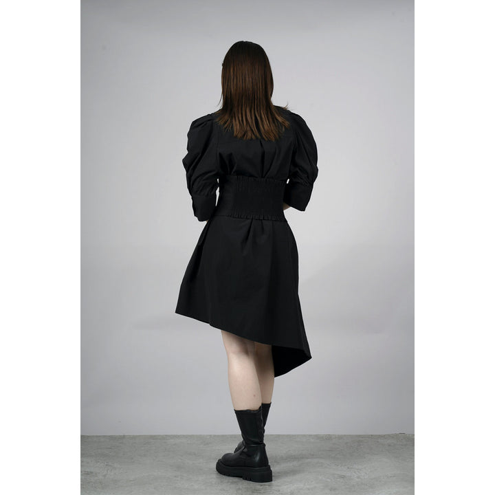 Waist slim waist belt shirt onepiece