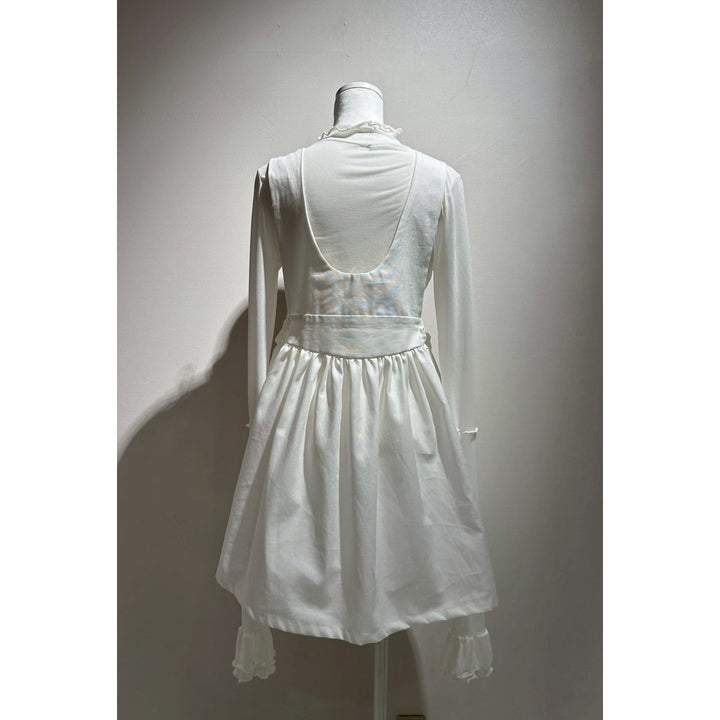 Front ribbon sleeveless onepiece (Color Ribbon)