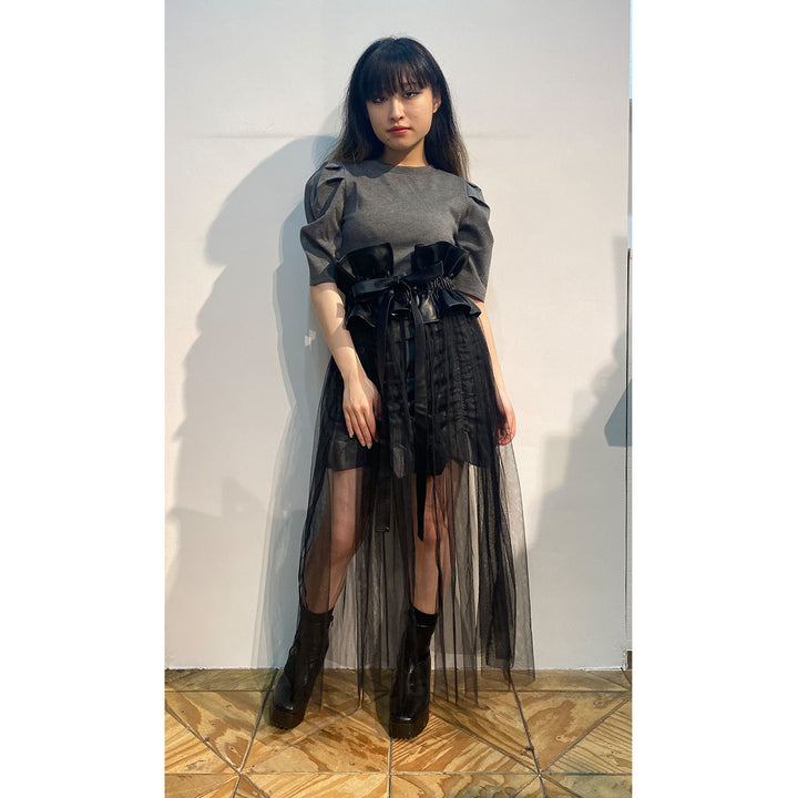 PU Leather Tulle Belt