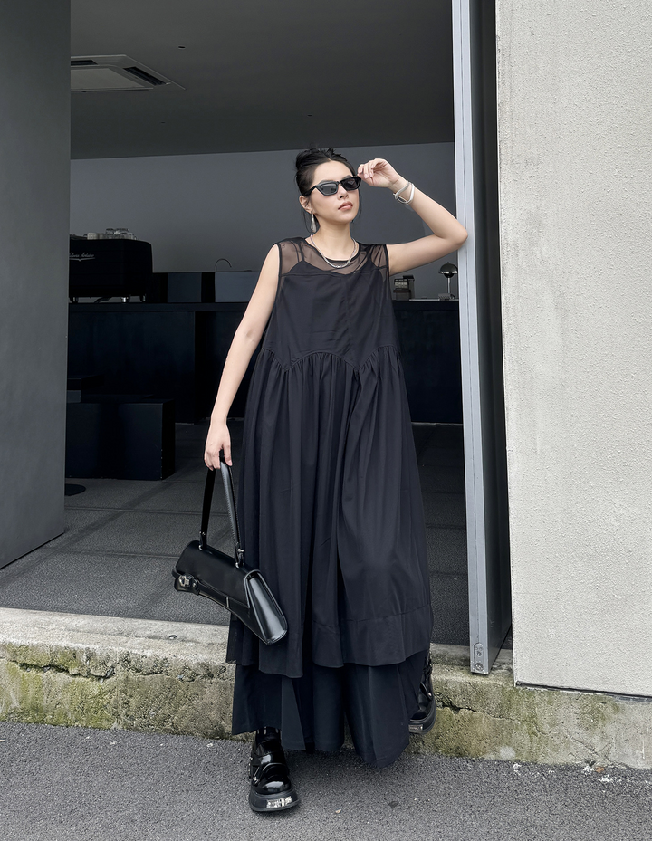 See-through sleeveless dress