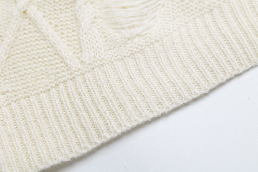 Butterfly Print Knit Pullover Sweater