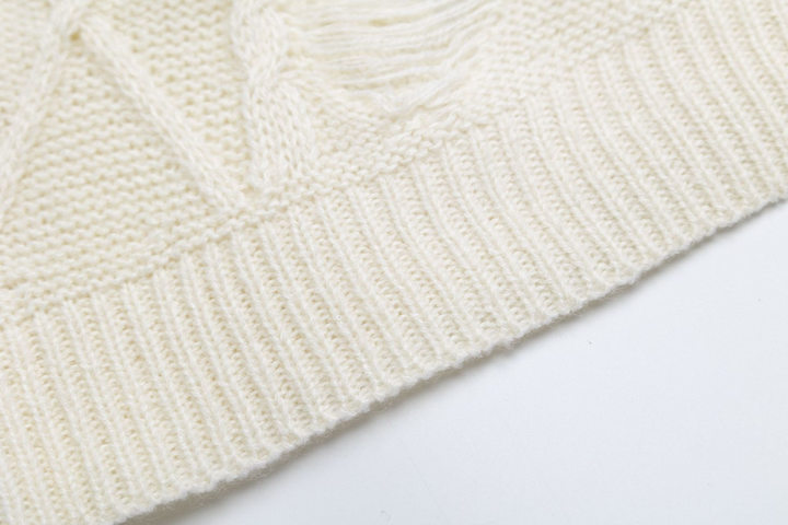 Butterfly Print Knit Pullover Sweater