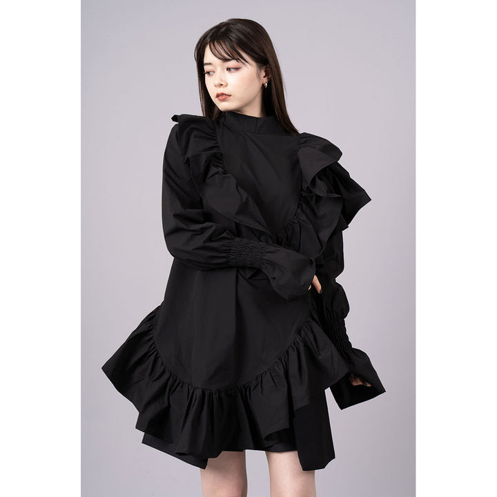 Asymmetry Shirring Tops