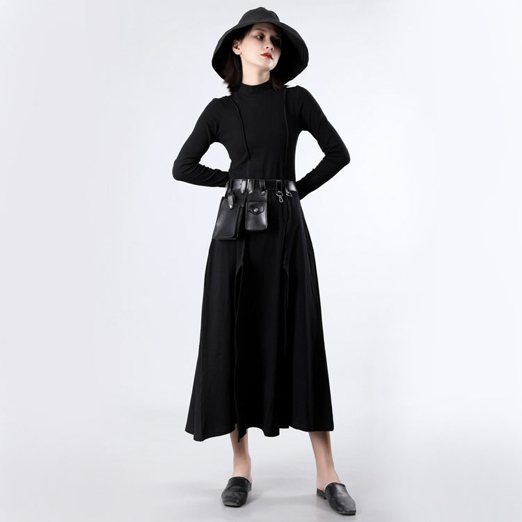 High Neck Slit Tight Onepiece