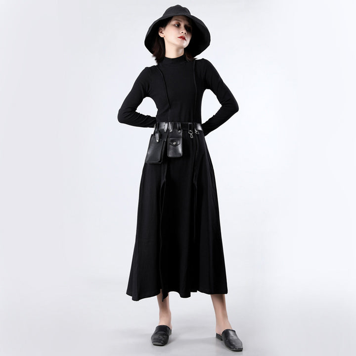 High Neck Slit Tight Onepiece