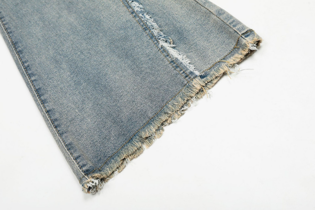 Back Pocket Lace Up Denim Jeans