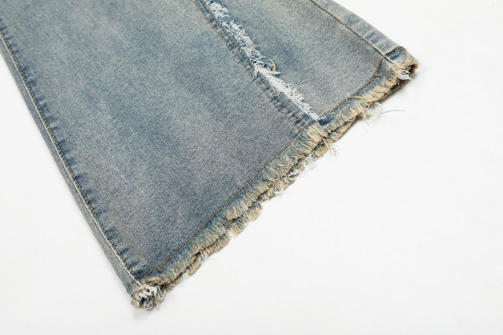 Back Pocket Lace Up Denim Jeans