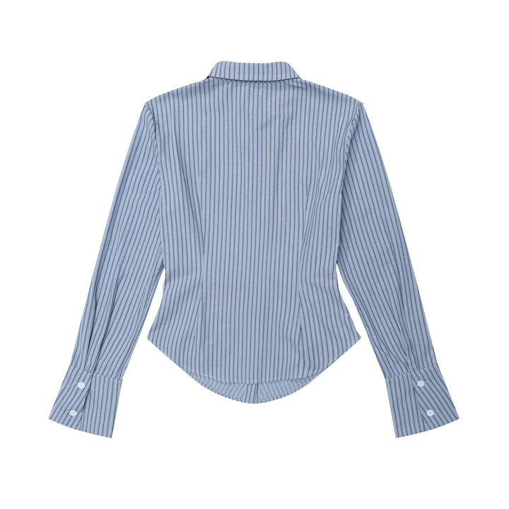 Embroidered Stripe Long Sleeve Shirt