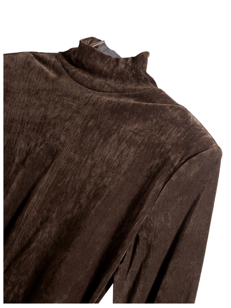 High Neck Velor Compact Pullover