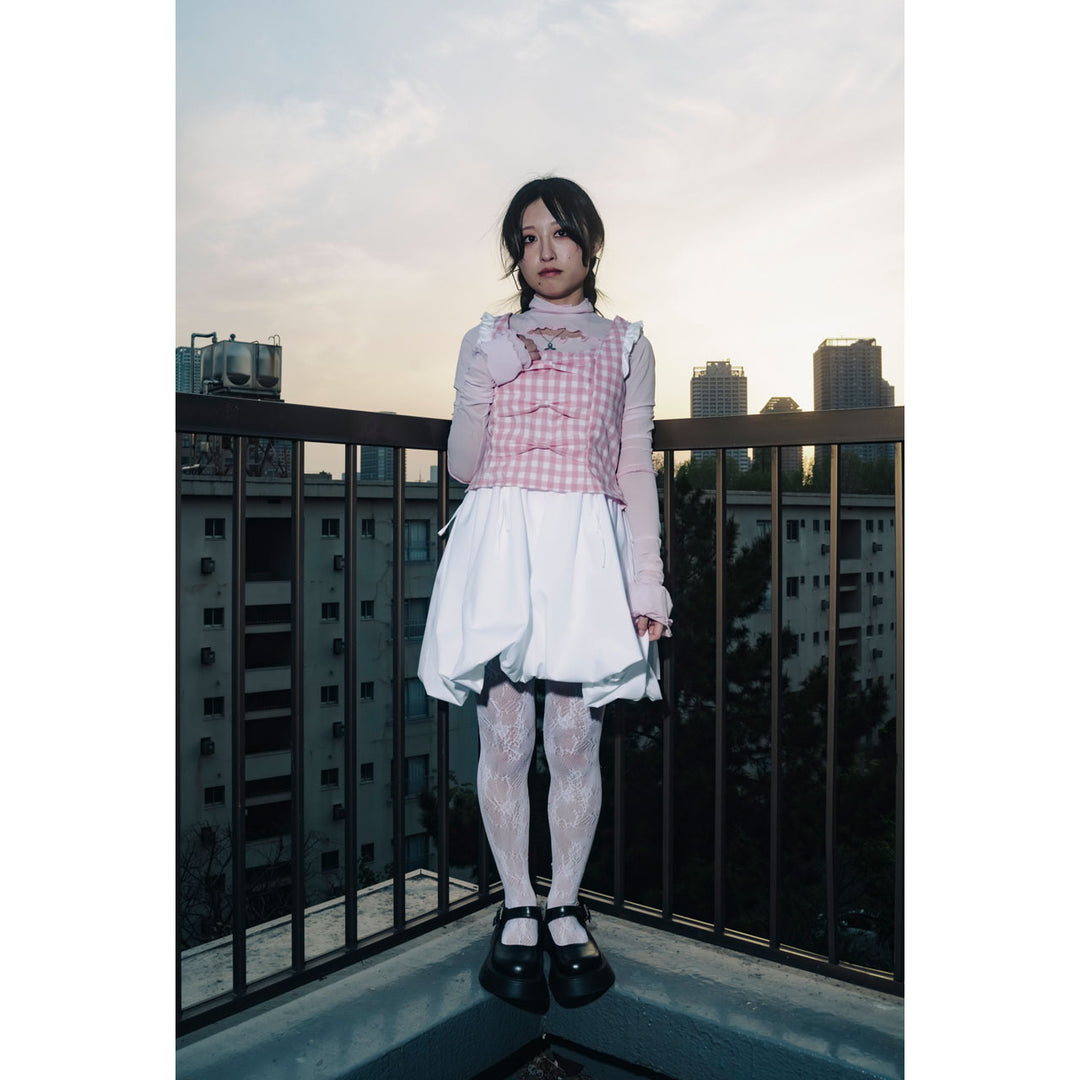 Shirring Tuck Balloon Mini Onepiece