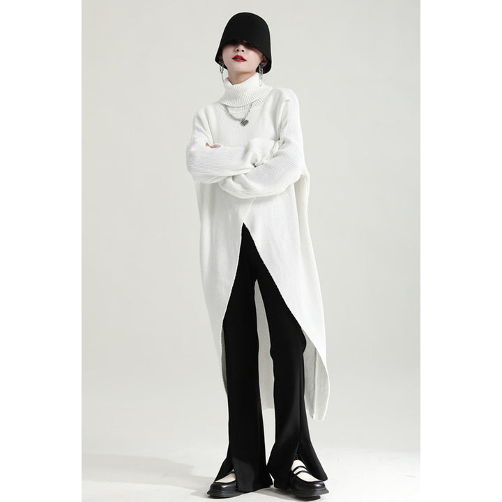 Turtleneck Slit Knit