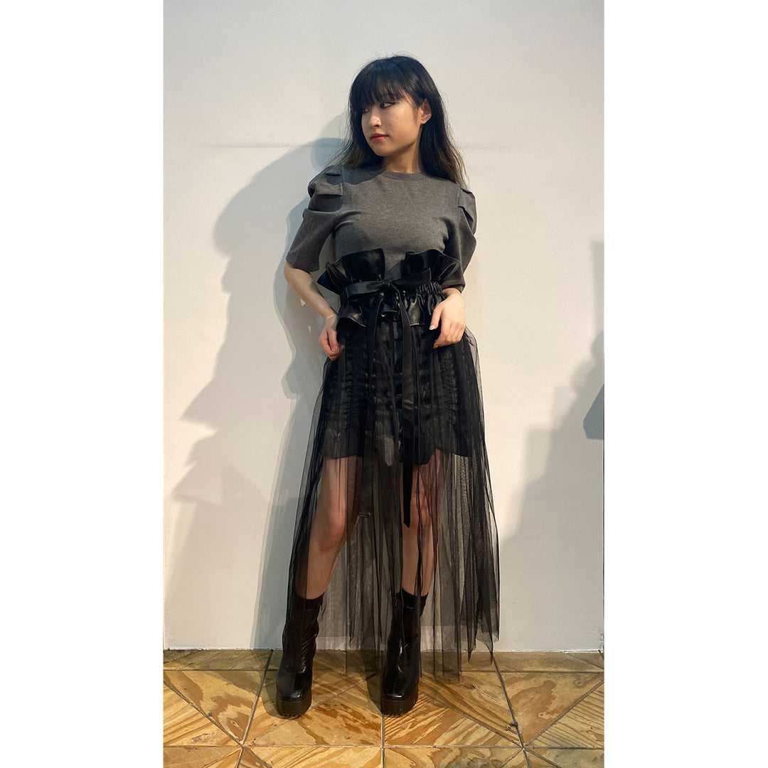 PU Leather Tulle Belt