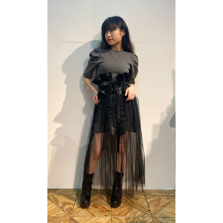 PU Leather Tulle Belt