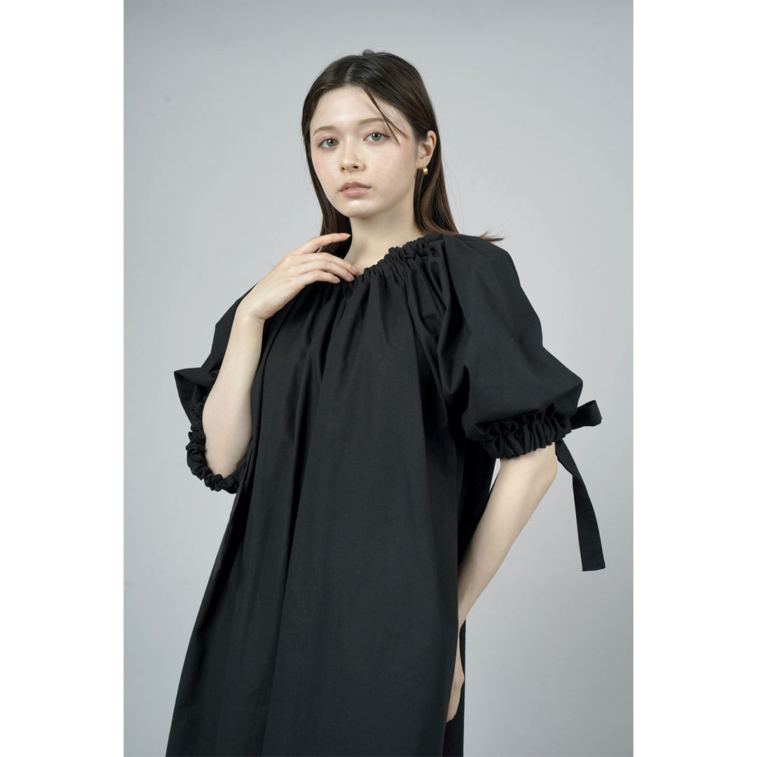 Gathered Shirring Long Onepiece