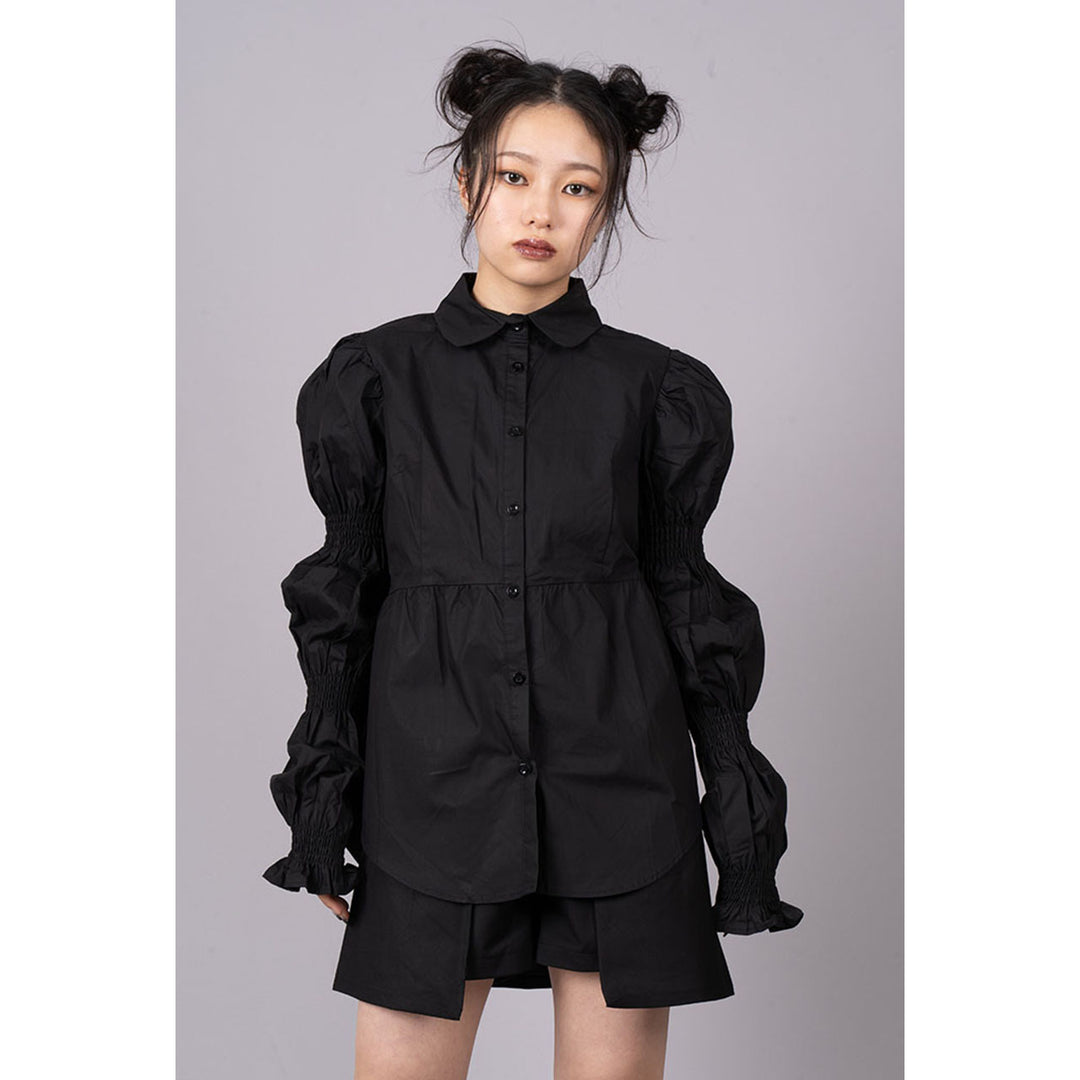 Shirring Virago Sleeve Tops