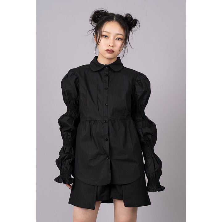 Shirring Virago Sleeve Tops