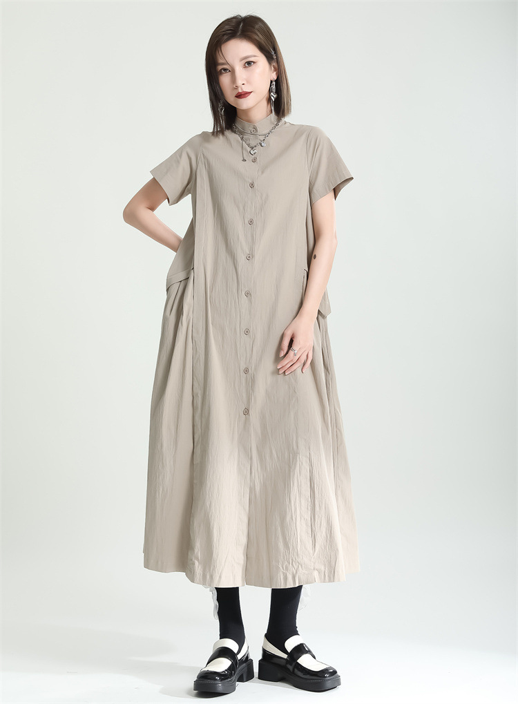 No Collar Shirt Onepiece