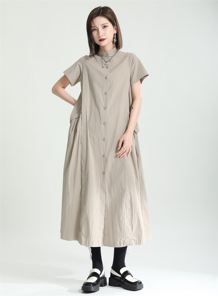 No Collar Shirt Onepiece