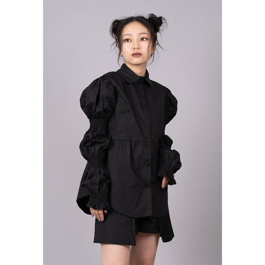 Shirring Virago Sleeve Tops