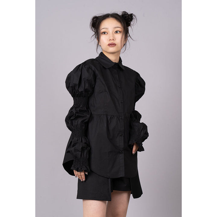 Shirring Virago Sleeve Tops