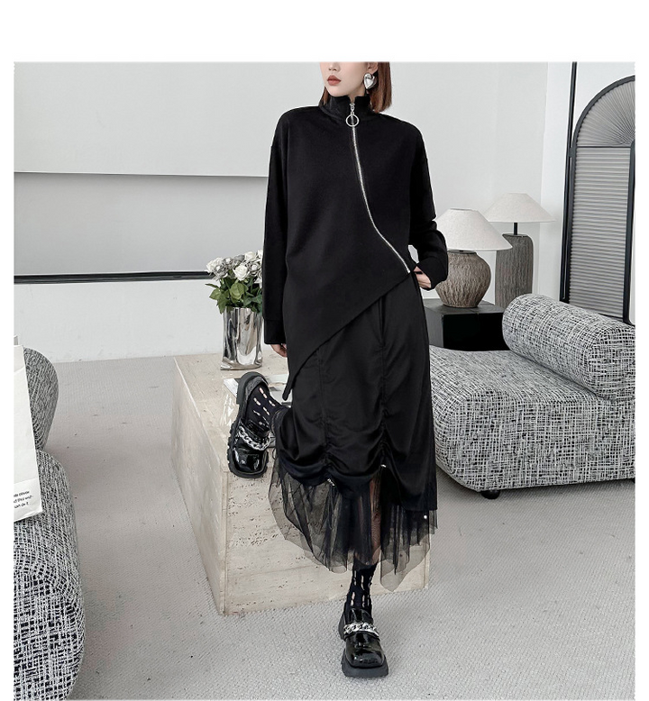 Gathered layered tulle skirt