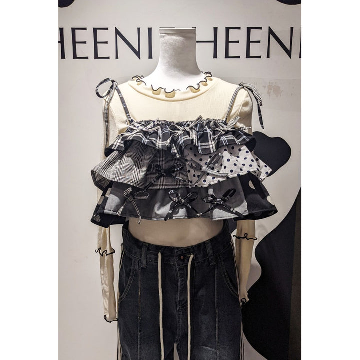 Tiered Ribbon Frill Bustier