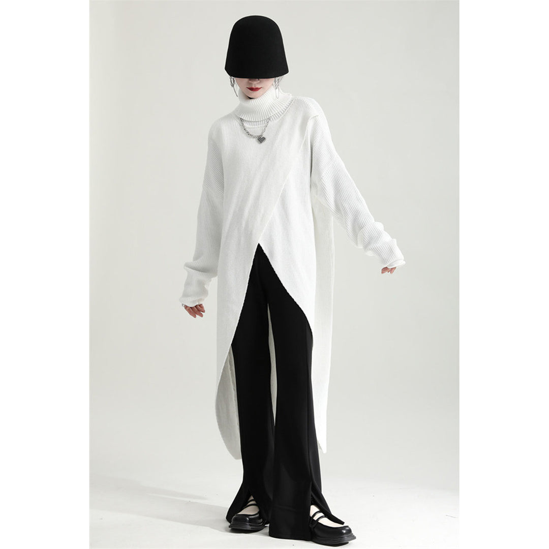 Turtleneck Slit Knit