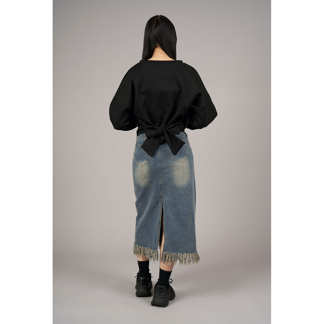 Back Ribbon Pullover