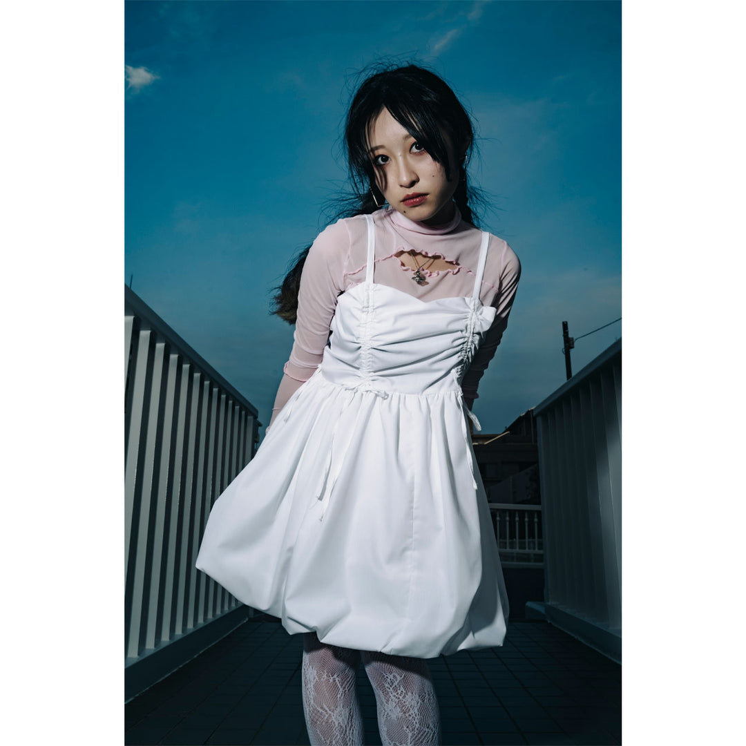 High-neck Revealing Sheer Long Sleeve Tops