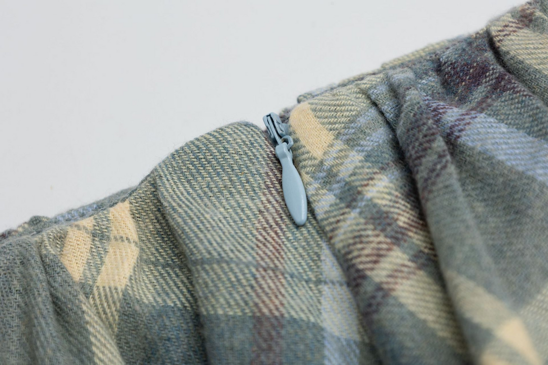 Check Front Frill Ribbon Mini Skirt