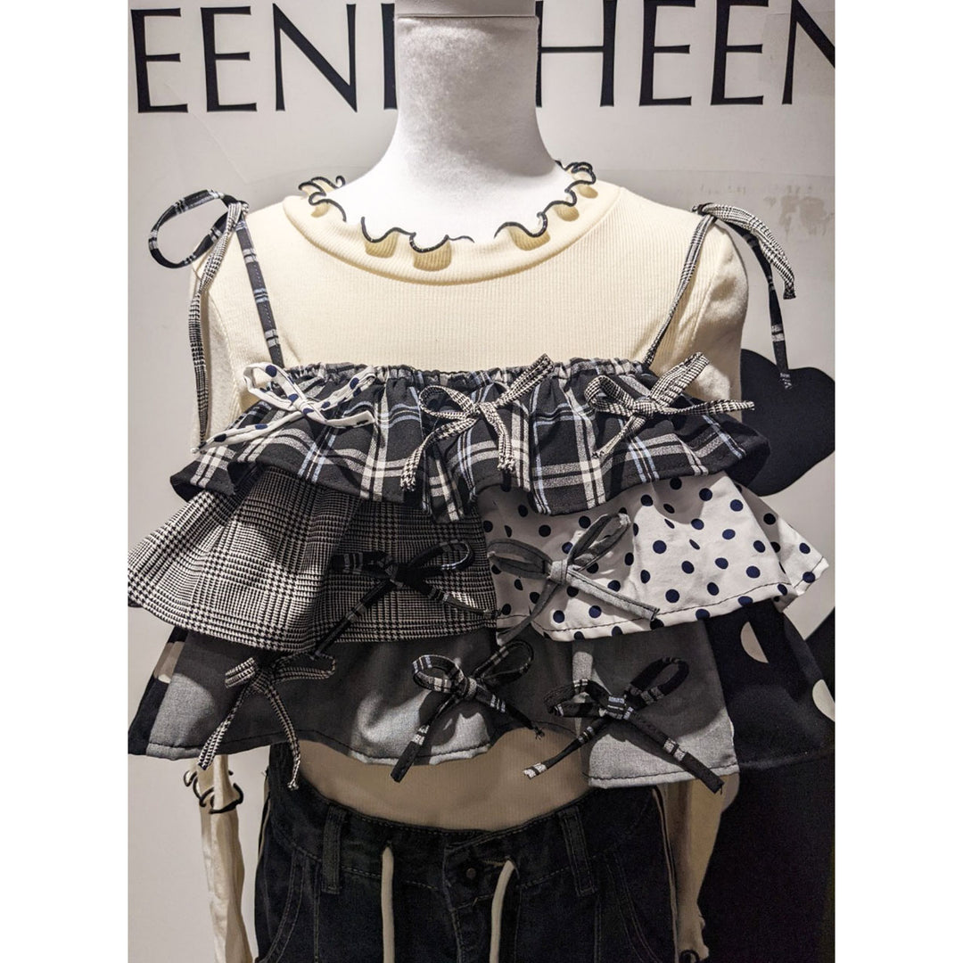 Tiered Ribbon Frill Bustier