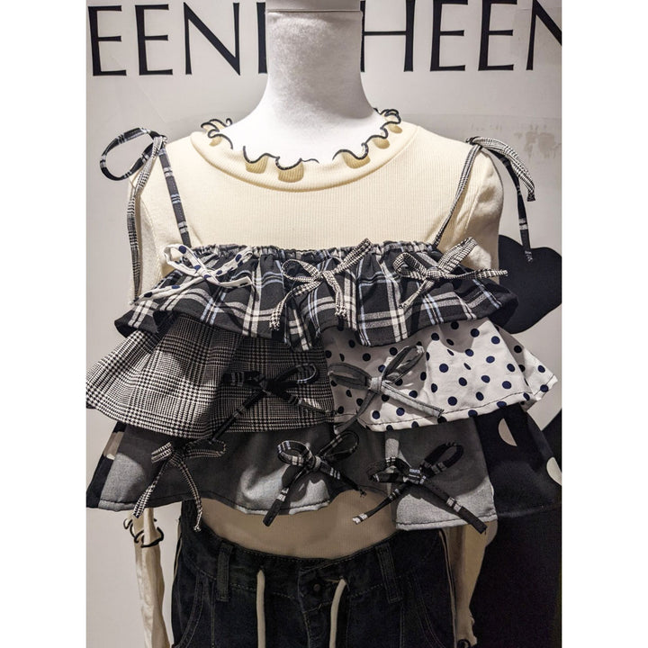 Tiered Ribbon Frill Bustier