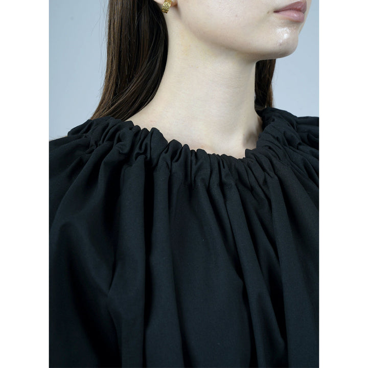 Gathered Shirring Long Onepiece