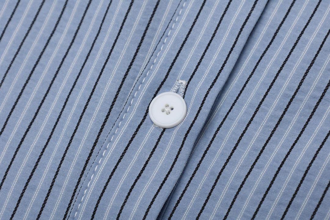 Embroidered Stripe Long Sleeve Shirt