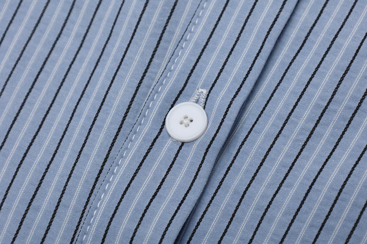 Embroidered Stripe Long Sleeve Shirt