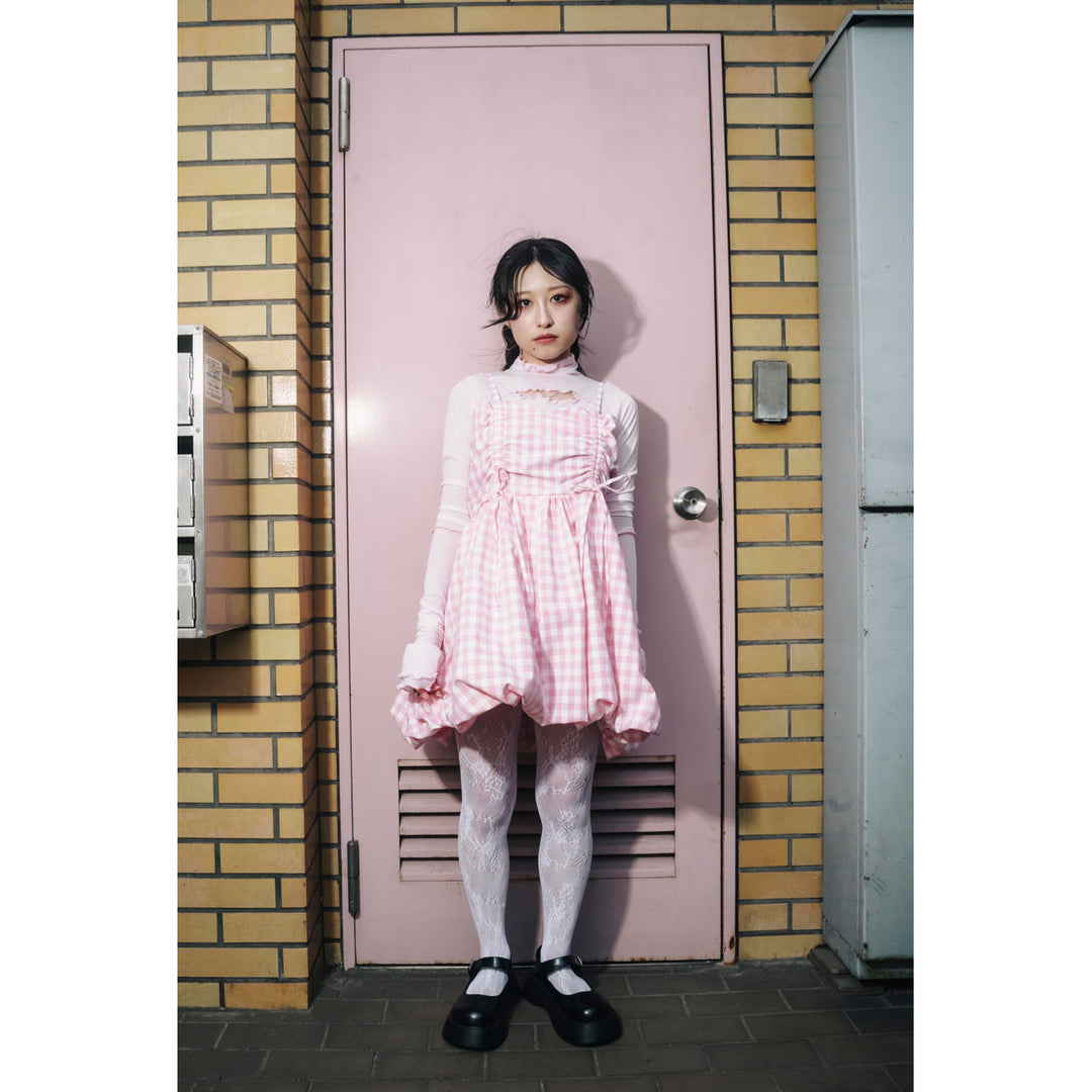 Shirring Tuck Balloon Mini Onepiece