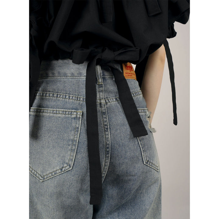 Gathered Shirring Short Shirt