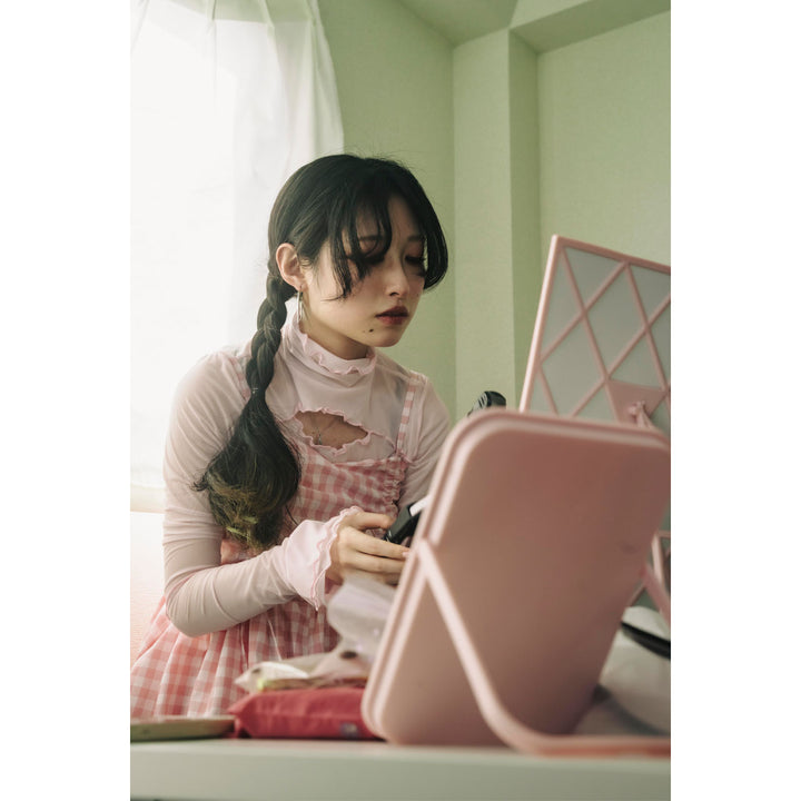 High-neck Revealing Sheer Long Sleeve Tops