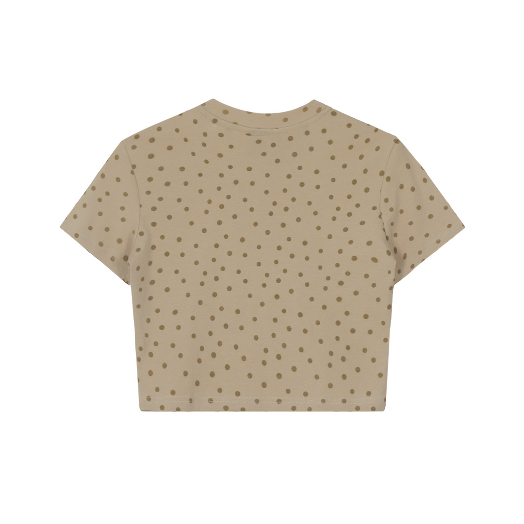 Dot Pattern Print Bear Short Sleeve T-shirt