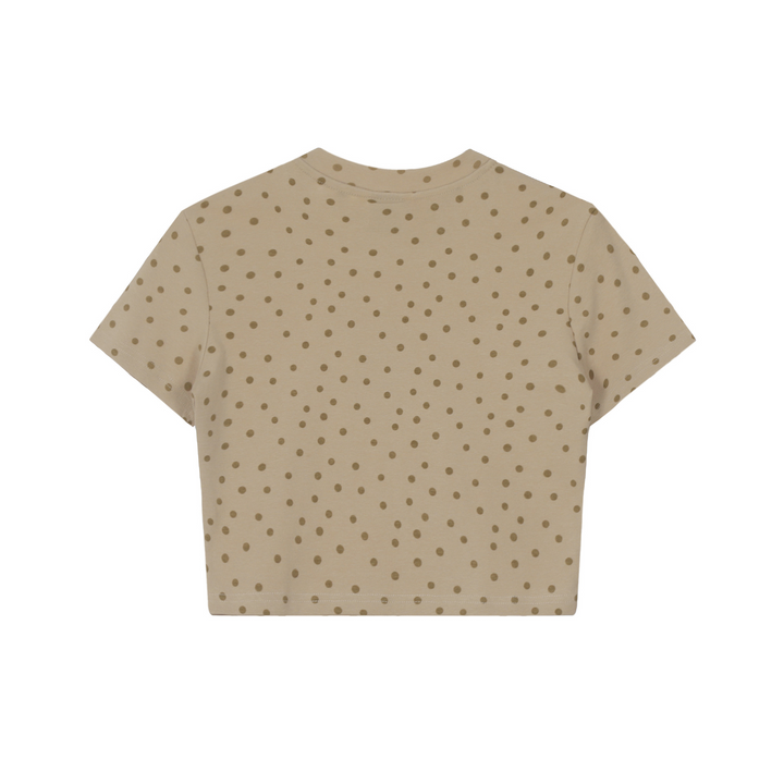 Dot Pattern Print Bear Short Sleeve T-shirt