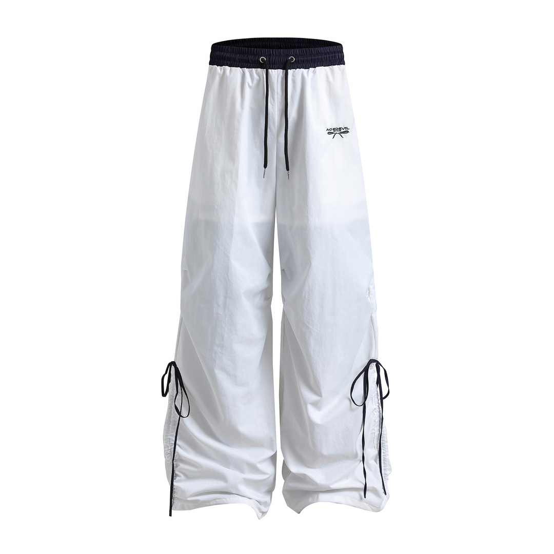 Loose Said Shirring Ribbon Long Pants