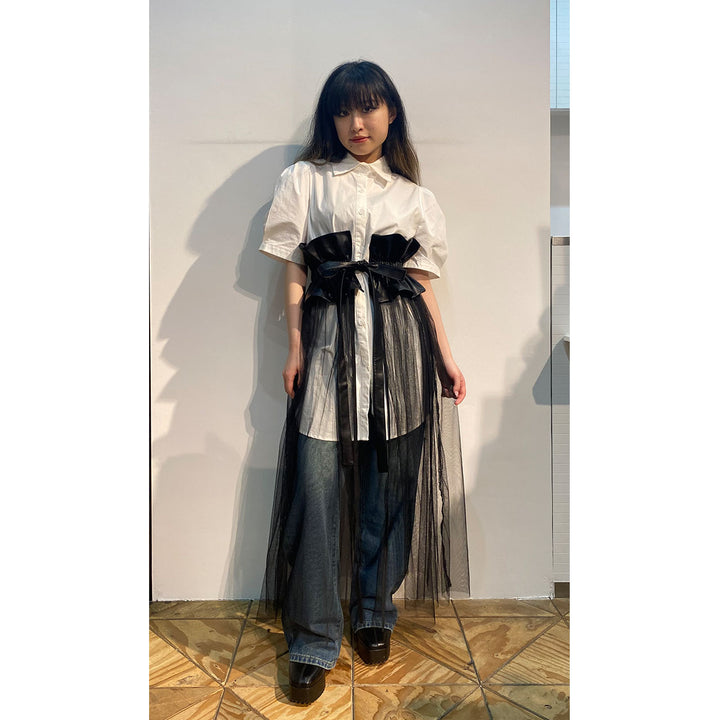 PU Leather Tulle Belt